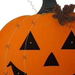 Glitzhome® 30" Orange Lighted Metal Halloween Pumpkin Yard Stake -Halloween Decor Shop D403339S 7