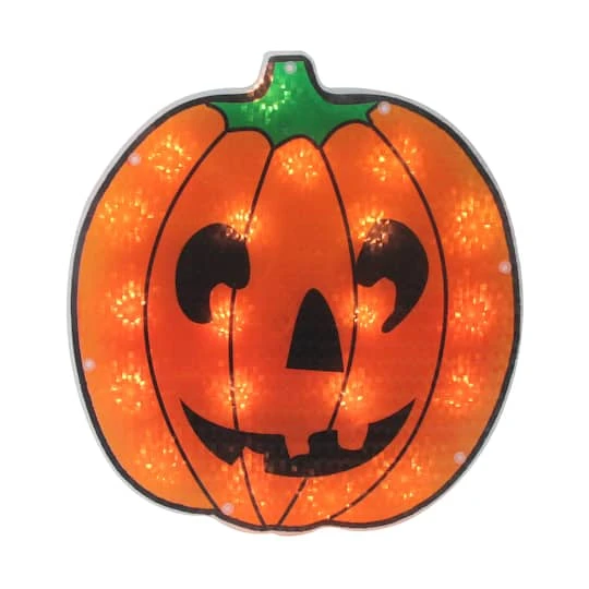 Northlight 13" Orange Lighted Jack O' Lantern Halloween Window Décor 2 Northlight 13" Orange Lighted Jack O' Lantern Halloween Window Décor - Image 2