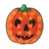 Northlight 13" Orange Lighted Jack O' Lantern Halloween Window Décor