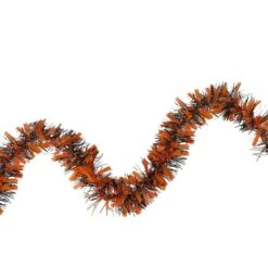Northlight 50ft. Orange & Black Halloween Tinsel Garland