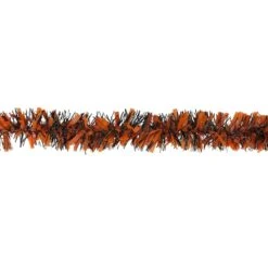 Northlight 50ft. Orange & Black Halloween Tinsel Garland -Halloween Decor Shop D406192S 2