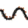 Northlight 50ft. Black & Orange Jack O Lanterns Halloween Tinsel Garland 8 Northlight 50ft. Black & Orange Jack O Lanterns Halloween Tinsel Garland -Halloween Decor Shop D406193S 1