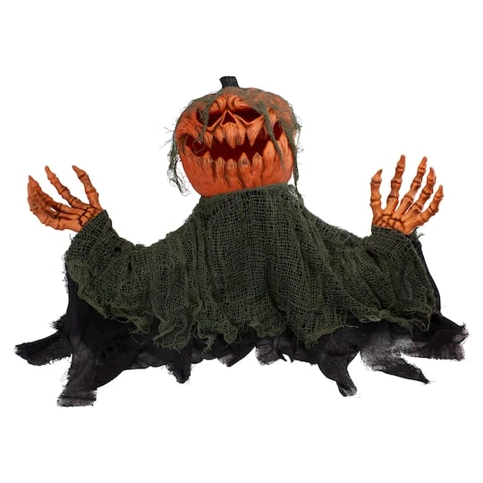Northlight 2.5ft. Black & Orange Animated Pumpkin Halloween Décor 1 Northlight 2.5ft. Black & Orange Animated Pumpkin Halloween Décor