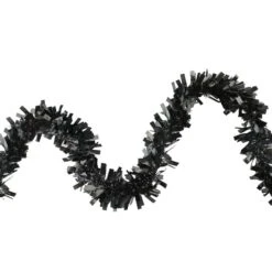 Northlight 50ft. Wide Cut Black Halloween Tinsel Garland
