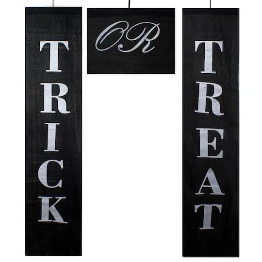 Northlight Black & White Trick Or Treat Outdoor Halloween Banners, 3ct. 2 Northlight Black & White Trick Or Treat Outdoor Halloween Banners, 3ct. - Image 2