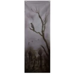 Northlight 71" Dark Gray Graveyard Scene Halloween Door Decoration