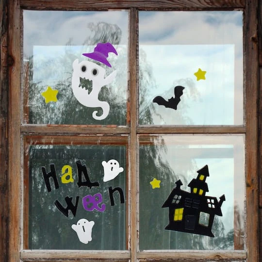 Northlight Purple & Black Haunted House Halloween Gel Window Clings 3 Northlight Purple & Black Haunted House Halloween Gel Window Clings - Image 3