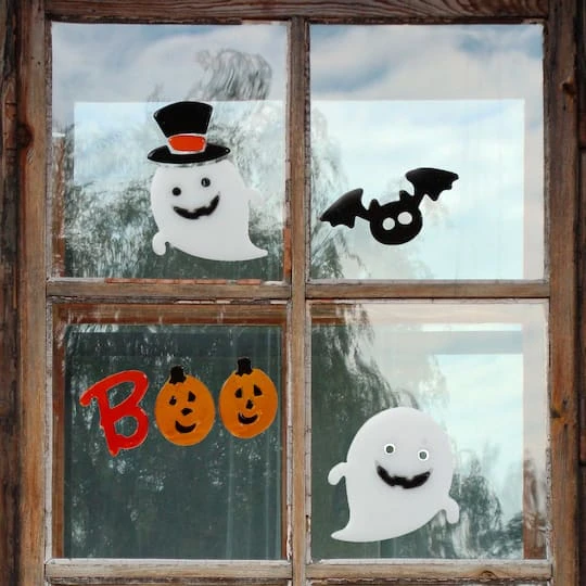 Northlight Pumpkin & Ghost "Boo" Halloween Gel Window Clings 3 Northlight Pumpkin & Ghost "Boo" Halloween Gel Window Clings - Image 3