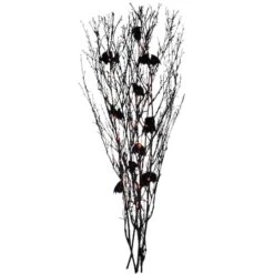 Northlight 4ft. Black & Orange Lighted Glitter Halloween Branches, 5ct.
