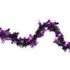 Northlight 50ft. Black & Purple Bats Halloween Tinsel Garland
