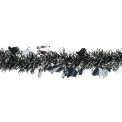 Northlight 50ft. Black & Silver Ghosts Halloween Tinsel Garland 6 Northlight 50ft. Black & Silver Ghosts Halloween Tinsel Garland -Halloween Decor Shop D406227S 2