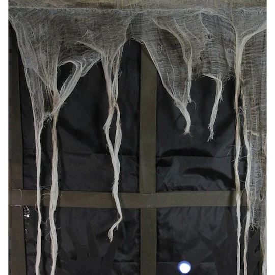 Northlight 41" Pre-Lit Black & Gray Ghostly Window With Tattered Curtain Halloween Decoration 3 Northlight 41" Pre-Lit Black & Gray Ghostly Window With Tattered Curtain Halloween Decoration - Image 3