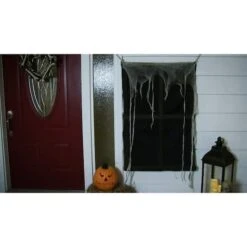 Northlight 41" Pre-Lit Black & Gray Ghostly Window With Tattered Curtain Halloween Decoration 7 Northlight 41" Pre-Lit Black & Gray Ghostly Window With Tattered Curtain Halloween Decoration -Halloween Decor Shop D406228S 3