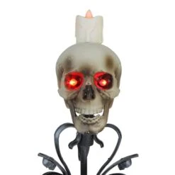 Northlight 16.25" Gothic Flameless Skull Halloween Candle Holder -Halloween Decor Shop D406230S 2