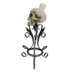 Northlight 16.25" Gothic Flameless Skull Halloween Candle Holder -Halloween Decor Shop D406230S 3