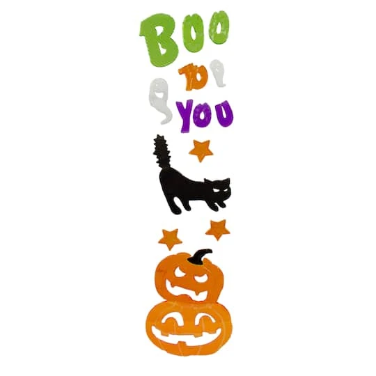 Northlight Green & Orange Boo To You Halloween Gel Window Clings 1 Northlight Green & Orange Boo To You Halloween Gel Window Clings