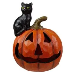 Northlight 10" Jack-O-Lantern & Black Cat Tabletop Halloween Decoration