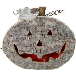 Northlight 12" Gray LED Battery Operated Jack-O-Lantern Halloween Table Top Decoration
