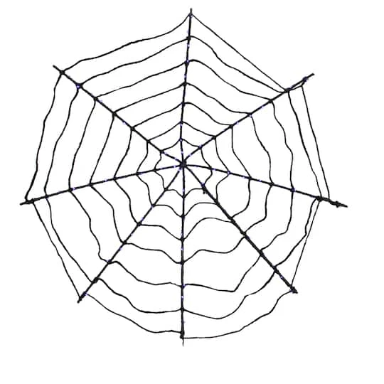Northlight 16" Lighted Purple LED Spiderweb Halloween Decoration 1 Northlight 16" Lighted Purple LED Spiderweb Halloween Decoration