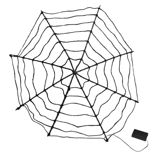 Northlight 16" Lighted Purple LED Spiderweb Halloween Decoration 4 Northlight 16" Lighted Purple LED Spiderweb Halloween Decoration - Image 4