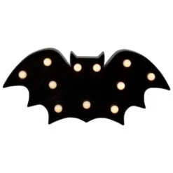 Northlight 12" Lighted Black Bat Halloween Marquee Decoration