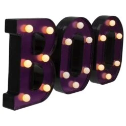 Northlight 6.5" Lighted Black & Purple BOO Halloween Marquee Sign -Halloween Decor Shop D406251S 3
