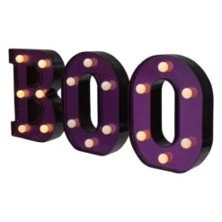Northlight 6.5" Lighted Black & Purple BOO Halloween Marquee Sign -Halloween Decor Shop D406251S 4