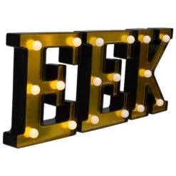 Northlight 6.5" Lighted Black & Gold EEK Halloween Marquee Decoration -Halloween Decor Shop D406253S 3