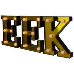 Northlight 6.5" Lighted Black & Gold EEK Halloween Marquee Decoration -Halloween Decor Shop D406253S 4
