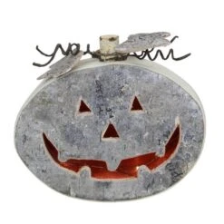 Northlight 9.25" Gray LED Jack-O-Lantern Halloween Table Top Decoration -Halloween Decor Shop D406254S 1 1
