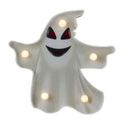 Northlight 7" Lighted White Ghost Halloween Marquee Decoration -Halloween Decor Shop D406256S 1 1