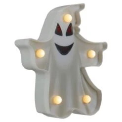 Northlight 7" Lighted White Ghost Halloween Marquee Decoration -Halloween Decor Shop D406256S 3