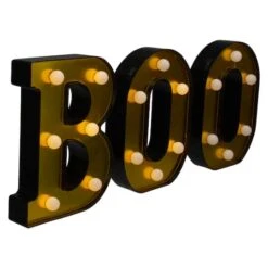 Northlight 6.5" Lighted Black & Gold BOO Halloween Marquee Sign -Halloween Decor Shop D406257S 3