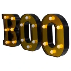 Northlight 6.5" Lighted Black & Gold BOO Halloween Marquee Sign -Halloween Decor Shop D406257S 4