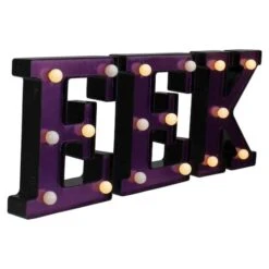 Northlight 6.5" Lighted Black & Purple EEK Halloween Marquee Sign 9 Northlight 6.5" Lighted Black & Purple EEK Halloween Marquee Sign -Halloween Decor Shop D406258S 3