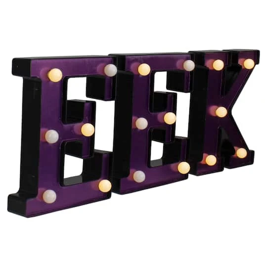 Northlight 6.5" Lighted Black & Purple EEK Halloween Marquee Sign 4 Northlight 6.5" Lighted Black & Purple EEK Halloween Marquee Sign - Image 4