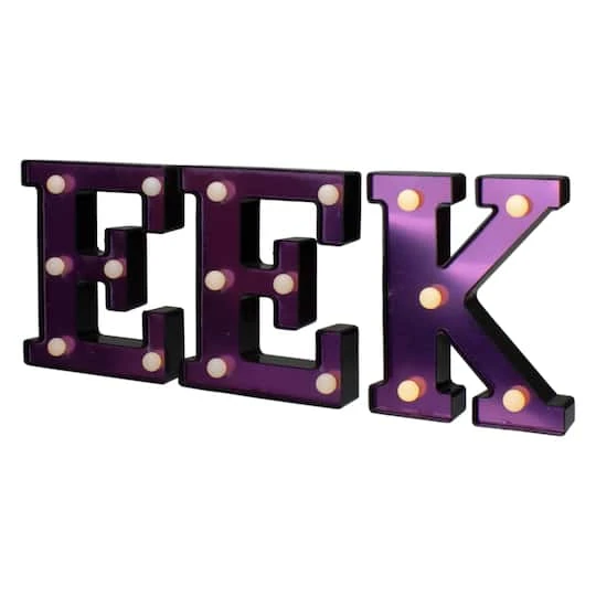 Northlight 6.5" Lighted Black & Purple EEK Halloween Marquee Sign 5 Northlight 6.5" Lighted Black & Purple EEK Halloween Marquee Sign - Image 5