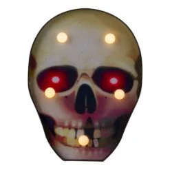 Northlight 7" Lighted Black & Red Skull Halloween Decoration 7 Northlight 7" Lighted Black & Red Skull Halloween Decoration -Halloween Decor Shop D406259S 1 1