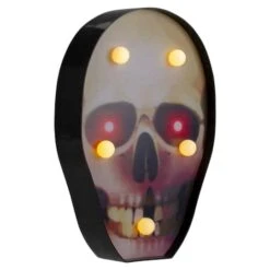 Northlight 7" Lighted Black & Red Skull Halloween Decoration 9 Northlight 7" Lighted Black & Red Skull Halloween Decoration -Halloween Decor Shop D406259S 3