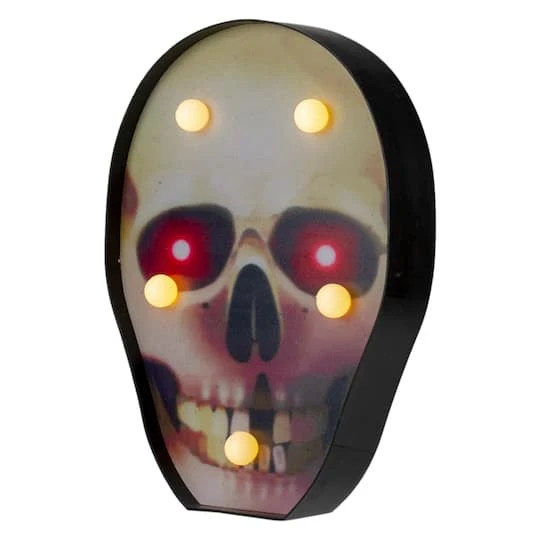 Northlight 7" Lighted Black & Red Skull Halloween Decoration 5 Northlight 7" Lighted Black & Red Skull Halloween Decoration - Image 5