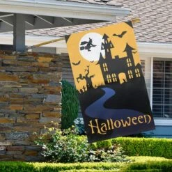 Northlight Spooky House Halloween Outdoor Garden Flag With Bats & Witch, 20" X 48" -Halloween Decor Shop D406264S 3