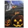 Northlight Pumpkins & Ghost Spooky Halloween Outdoor Garden Flag, 12.5" X 18" 12 Northlight Pumpkins & Ghost Spooky Halloween Outdoor Garden Flag, 12.5" X 18" -Halloween Decor Shop D406266S 1