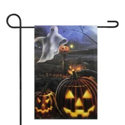 Northlight Pumpkins & Ghost Spooky Halloween Outdoor Garden Flag, 12.5" X 18" -Halloween Decor Shop D406266S 2