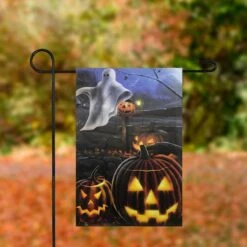 Northlight Pumpkins & Ghost Spooky Halloween Outdoor Garden Flag, 12.5" X 18" -Halloween Decor Shop D406266S 3