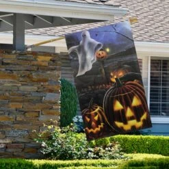 Northlight Pumpkins & Ghost Spooky Halloween Outdoor Garden Flag, 28" X 40" -Halloween Decor Shop D406268S 3