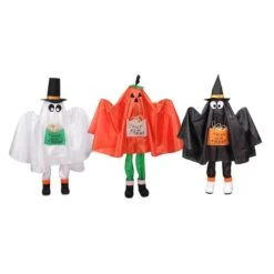 Northlight Ghost, Pumpkin & Bat Standing Halloween Kid Figures Set