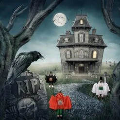 Northlight Ghost, Pumpkin & Bat Standing Halloween Kid Figures Set 9 Northlight Ghost, Pumpkin & Bat Standing Halloween Kid Figures Set -Halloween Decor Shop D406270S 2