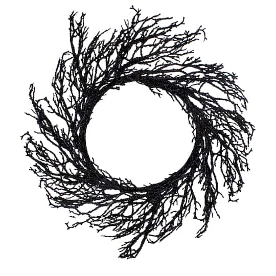 Northlight 24" Black Halloween Twig Wreath 1 Northlight 24" Black Halloween Twig Wreath