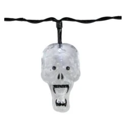 Northlight 10ct. White Skull LED Halloween String Lights 7 Northlight 10ct. White Skull LED Halloween String Lights -Halloween Decor Shop D407351S 3