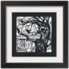 Haunted House Halloween Print In Black Frame